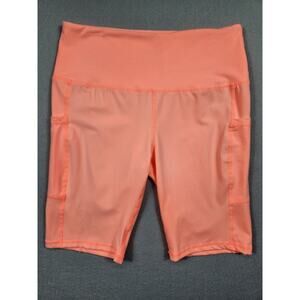 High Waist Yoga Shorts Running Workout Cycling Hiking Womens Size Medium Orange